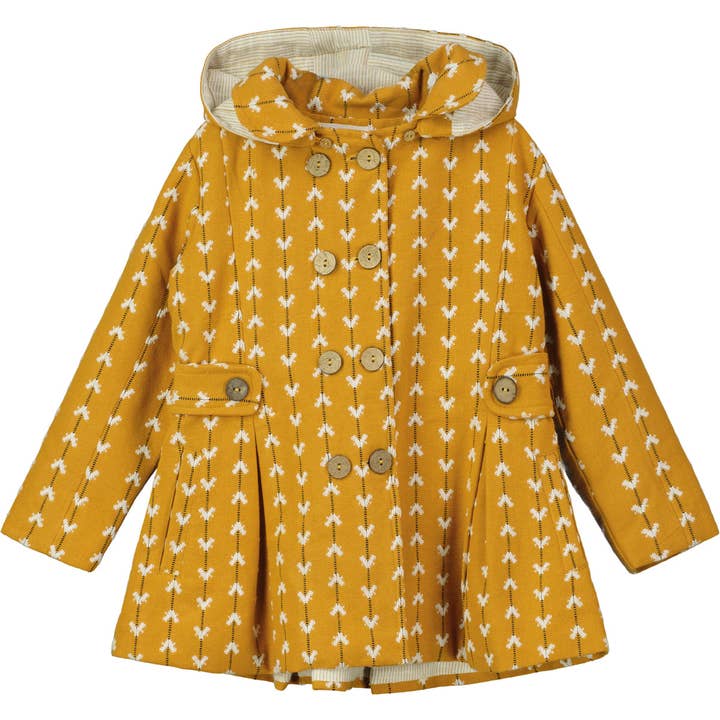Manteau caban en or pour la vente par Poppet & Fox