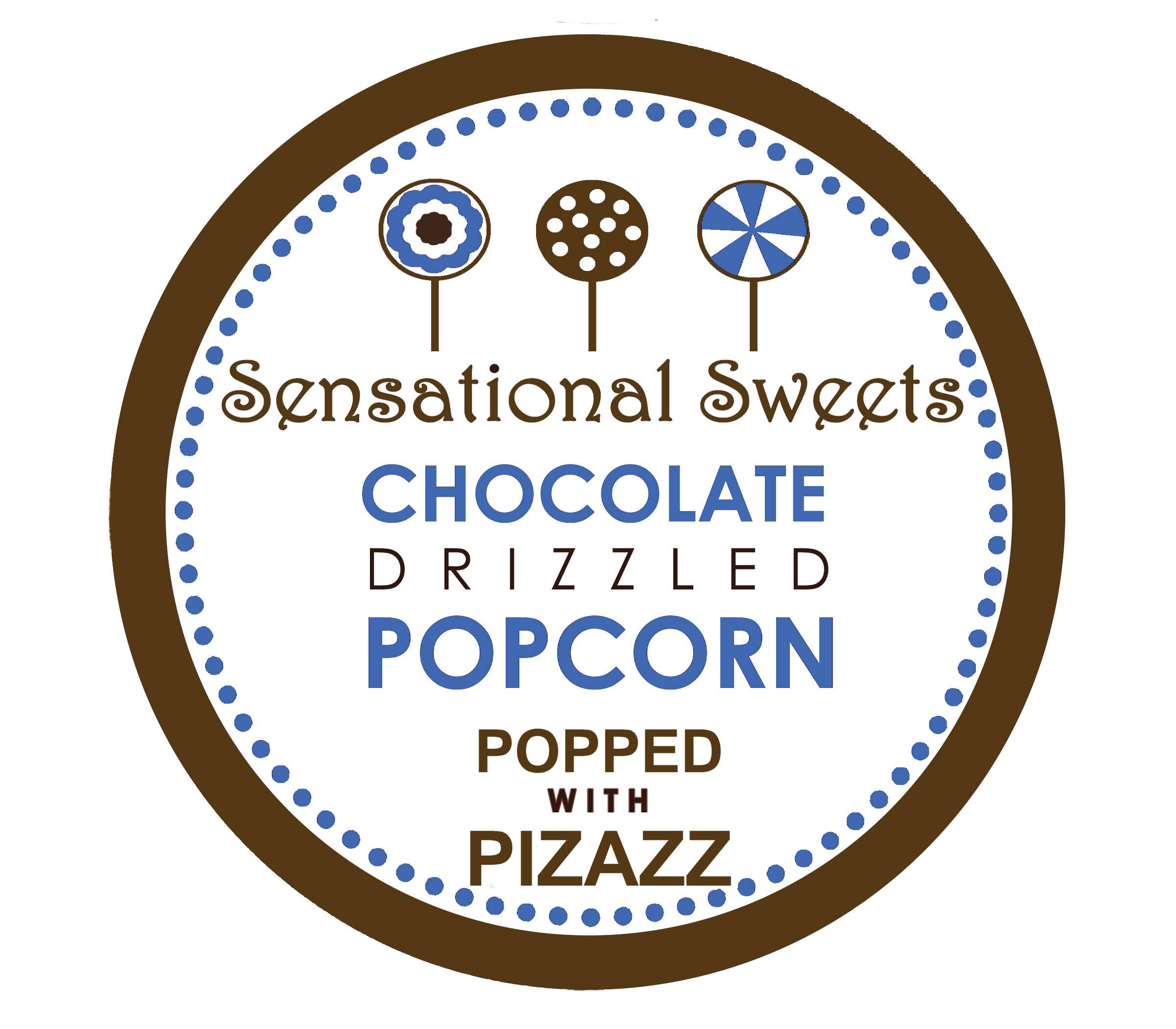 Sensational Sweets - Wholesale Popcorn - Gourmet Chocolate Drizzled Popcorn- 1.5 oz Bag w/Bow (PC025)1