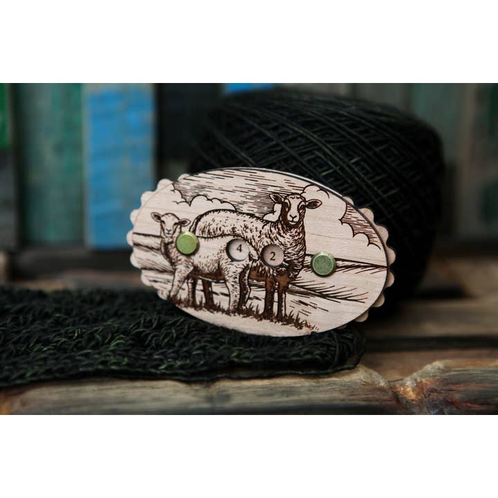 Sunrise Grove - Wholesale Knitting/Crochet Supplies - Sheep Cherry Wood Knitting Row Counter6
