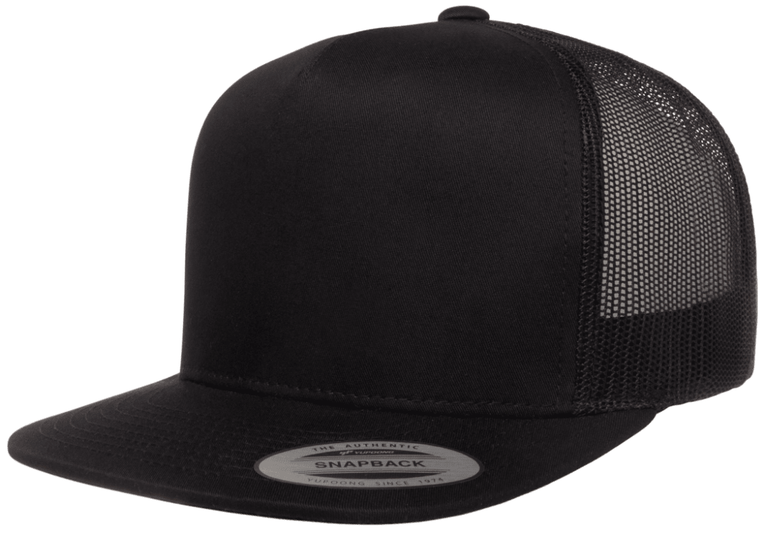 The Park Wholesale - Vente Casquette de camionneur – unisexe - Casquette Yupoong 6006 Classic Trucker Snapback, casquette à visière plate avec dos en maille - YP Classics®0