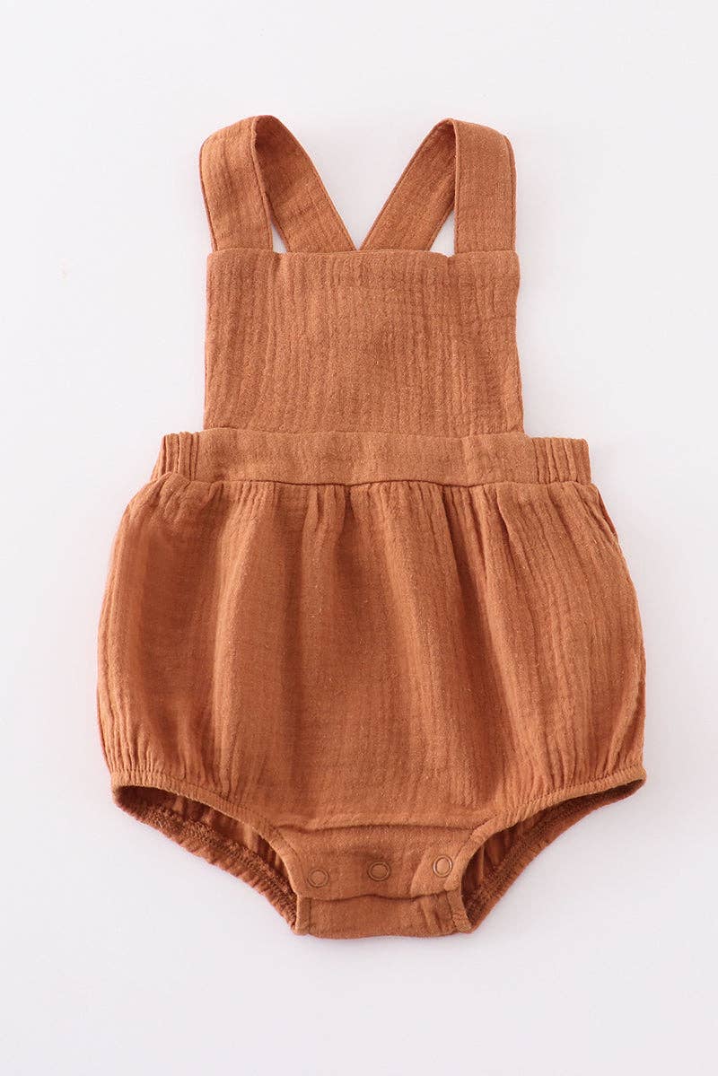 Mom & Co. - Vente Body (sans pieds) – bébé - Bulle garçon en mousseline caramel premium0