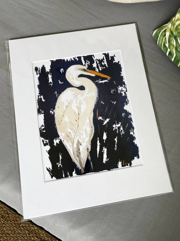 Estampado mate de garza azul marino para venta al por mayor de Half-Pint Designs