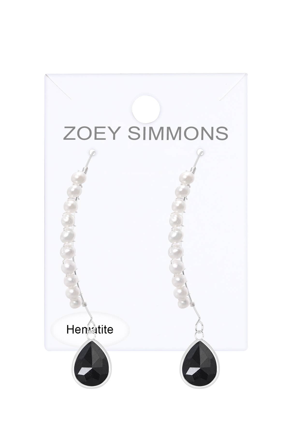 Zoey Simmons - Vendita all'ingrosso Orecchini pendenti - Orecchini con filettatura in ematite e argento sterling - SS1