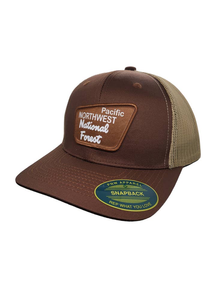 PNW Trucker Hat - National Forest Patch, 65% Polyester Blend for wholesale by PNW Apparel