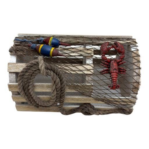 International Gifts Ltd. - Wholesale Decorative Tabletop Object - Blue Harbour Lobster Trap Ropes Lobsters & Fishing Net-2080