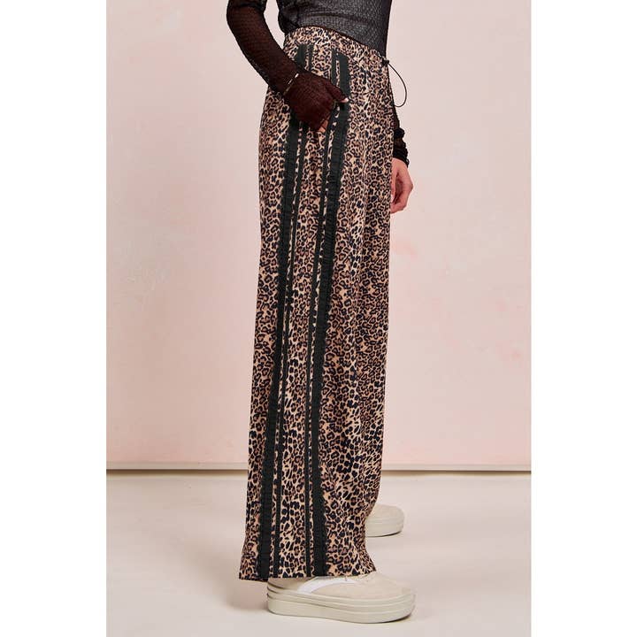 IVE - Wholesale Pants - Women's - Leopard Printed Track Pants Side Contrast Lace5