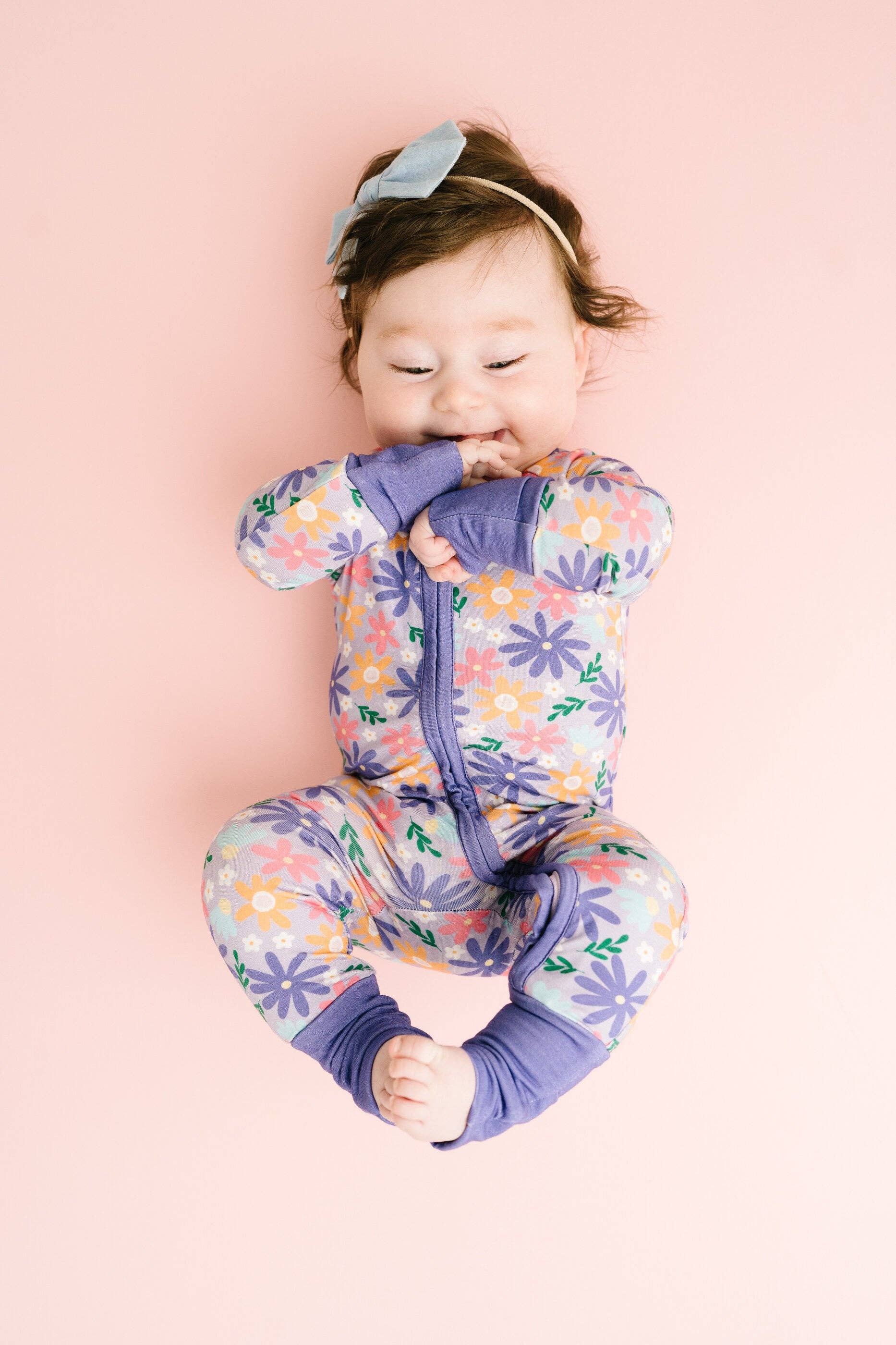 Little One Shop - Wholesale Sleepsuit - Baby - Lavender Blooms Bamboo Sleeper2