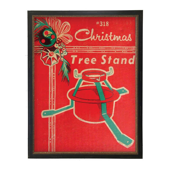 Póster navideño de soporte de árbol vintage para venta al por mayor de Antique Curiosities Inc
