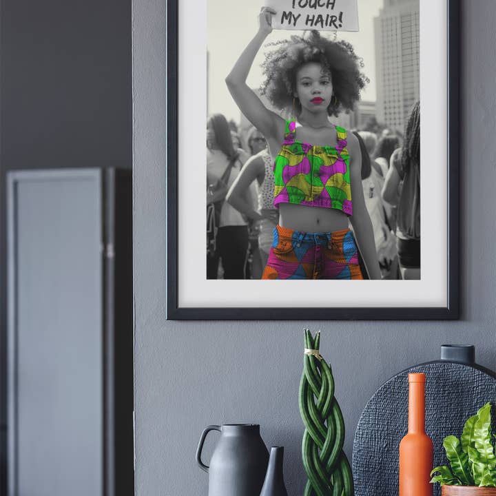 Fass meine Haare nicht an! Kunstdruck für den Großhandel von Blue Coffee Arts