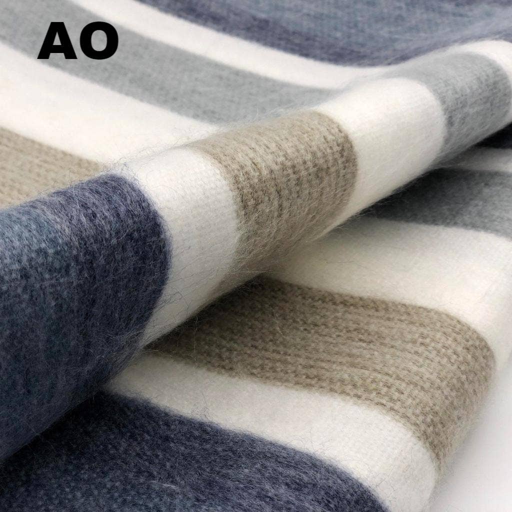 Choice Alpaca Products – wholesale Filtar – Alpacka Bed Filt - Randig61