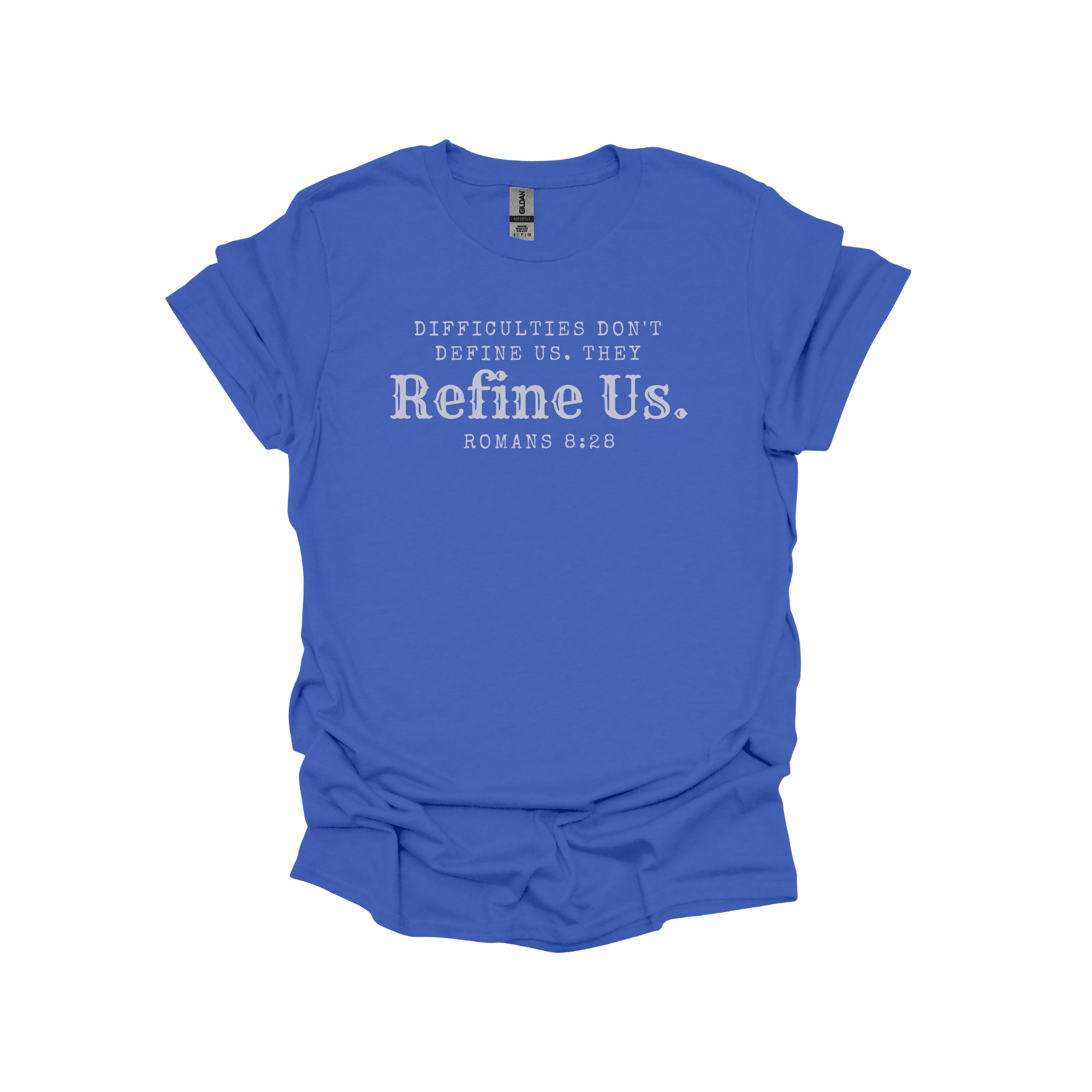 Love Ann Joy Apparel, LLC - Wholesale Screen Printed T-Shirt - Unisex - Difficulties Don't Define Us Christian Crew Neck T-Shirt2