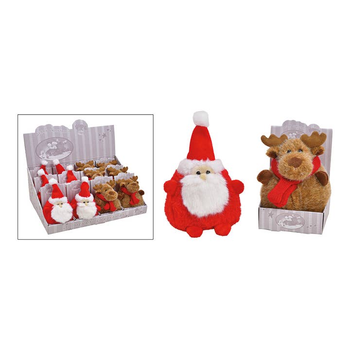 Wurm - Wholesale Stuffed/Plush Toy - Kids & Baby - Nikolaus, plush moose brown, red double, (W/H/D) 11x14x8cm