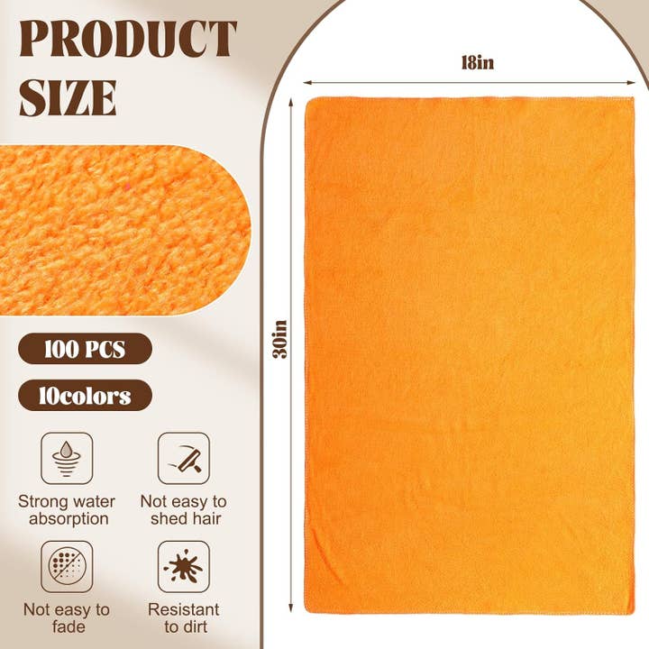 Crover - Wholesale Towel Set - Bleach Proof Salon Hand Towels Microfiber - Assorted Colors1