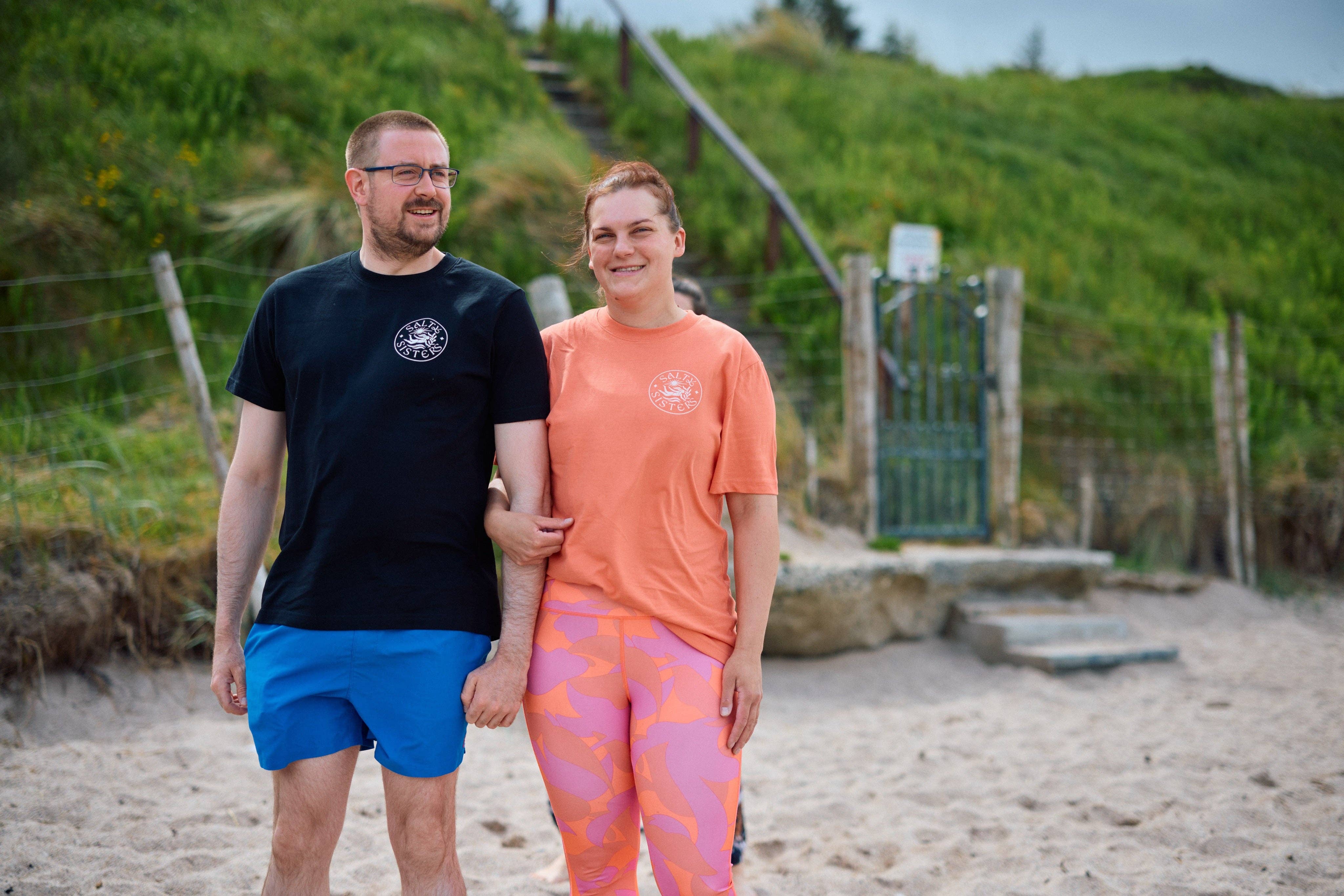 Salty Sisters - Wholesale Screen Printed T-Shirt - Women's - Long Unisex Relaxed Heavy T-shirt1