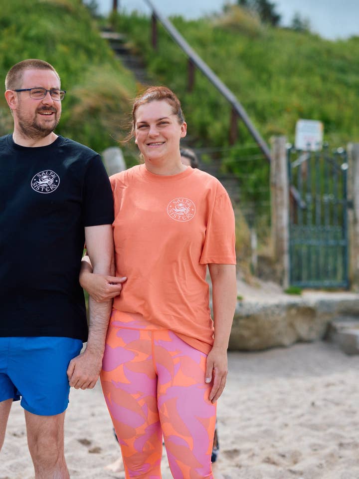 Salty Sisters - Wholesale Screen Printed T-Shirt - Women's - Long Unisex Relaxed Heavy T-shirt1