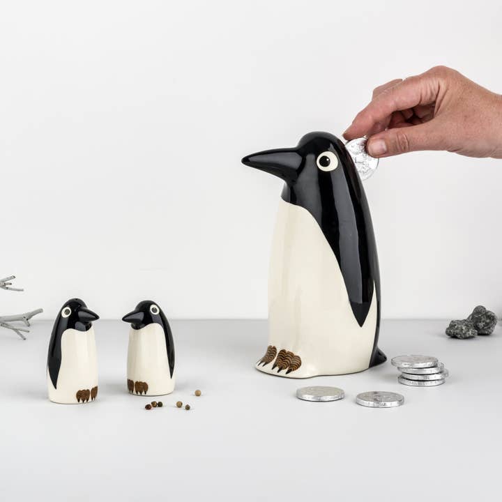 Hannah Turner Ltd - Wholesale Money/Piggy Bank - Handmade Ceramic Penguin Money Box