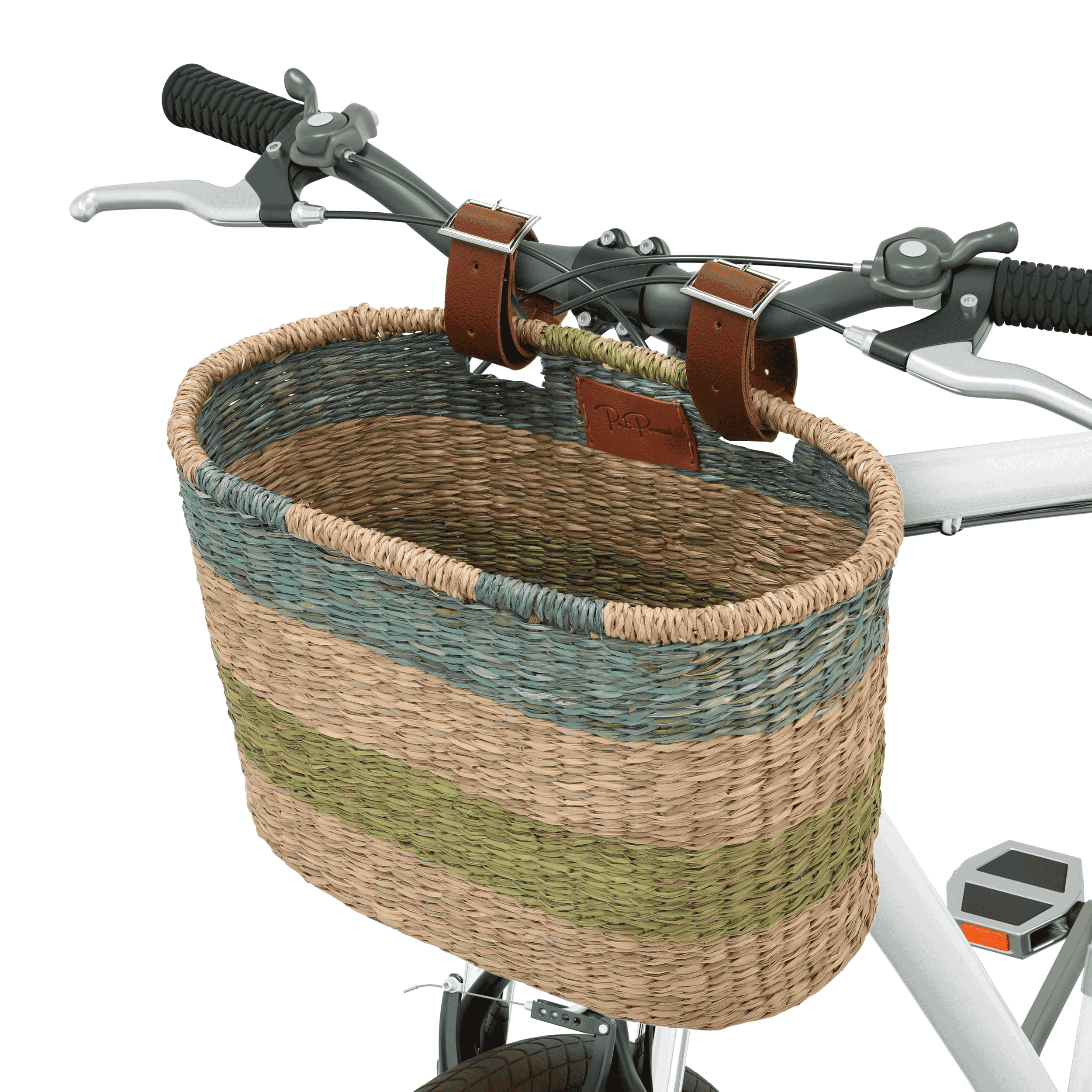 Post-Pourri – wholesale Basket – SEAGRASS BIKE BASKET - Coastal Blue0