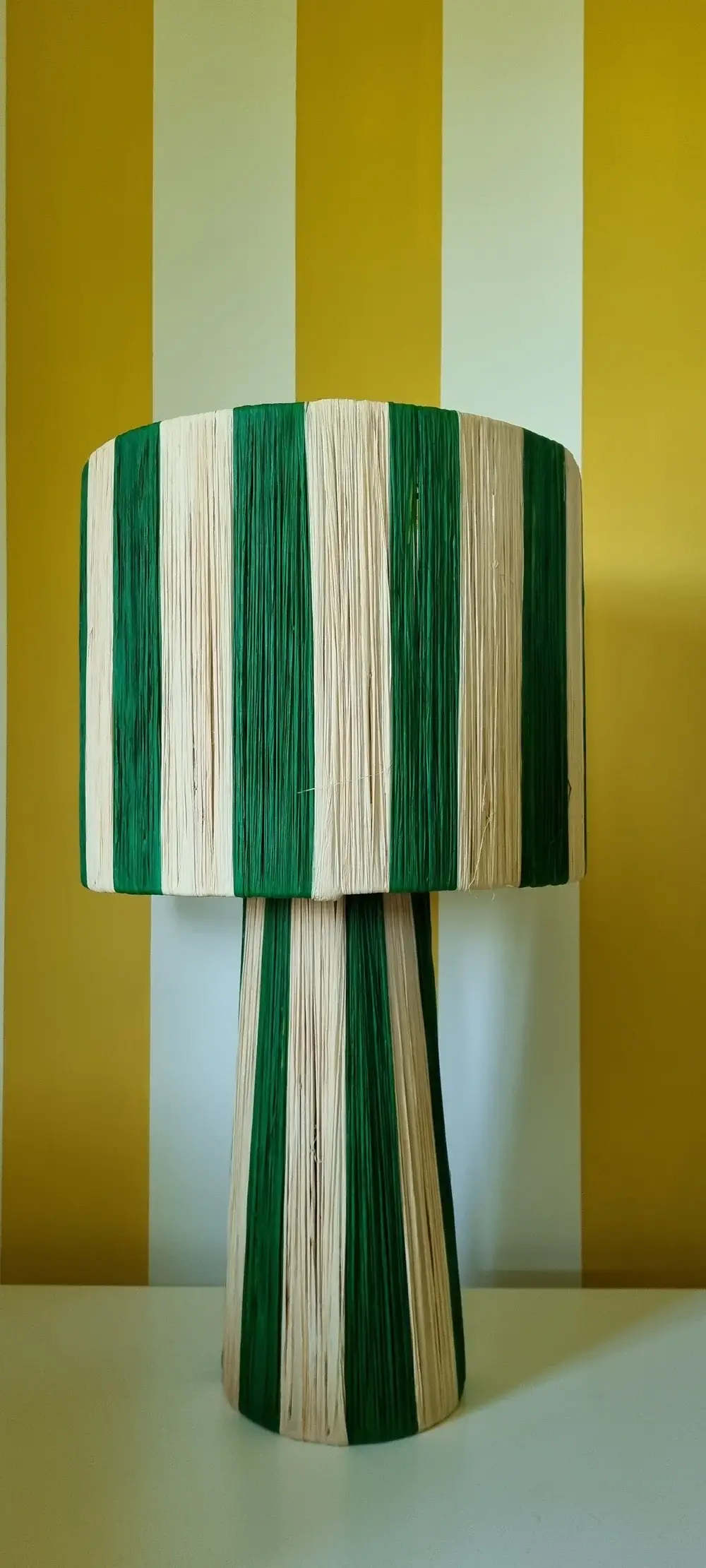 High crafty - Wholesale Accent/Desk Lamp - Handmade Moroccan Raffia Striped Lamp – Natural Fiber Table 5