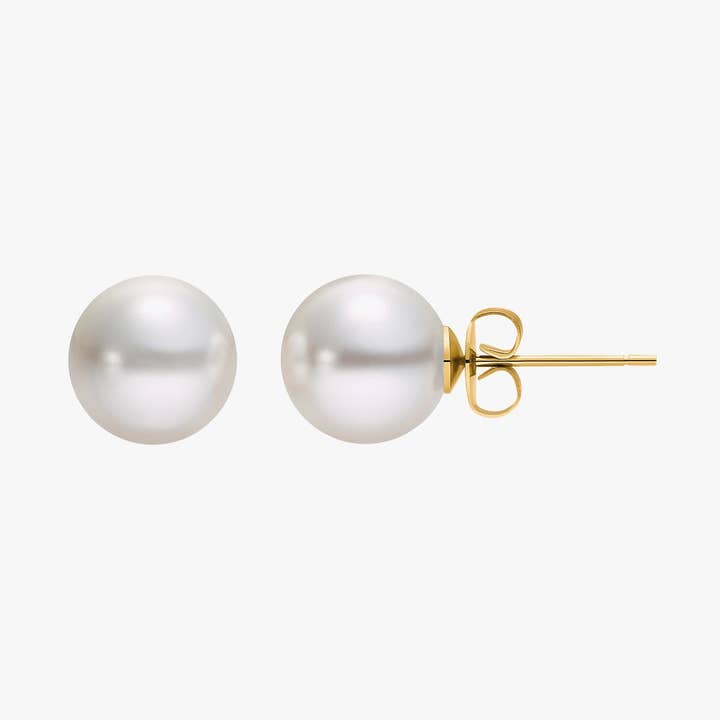 Clous d'oreilles avec perle blanche 10 mm pour la vente par Heideman Schmuck