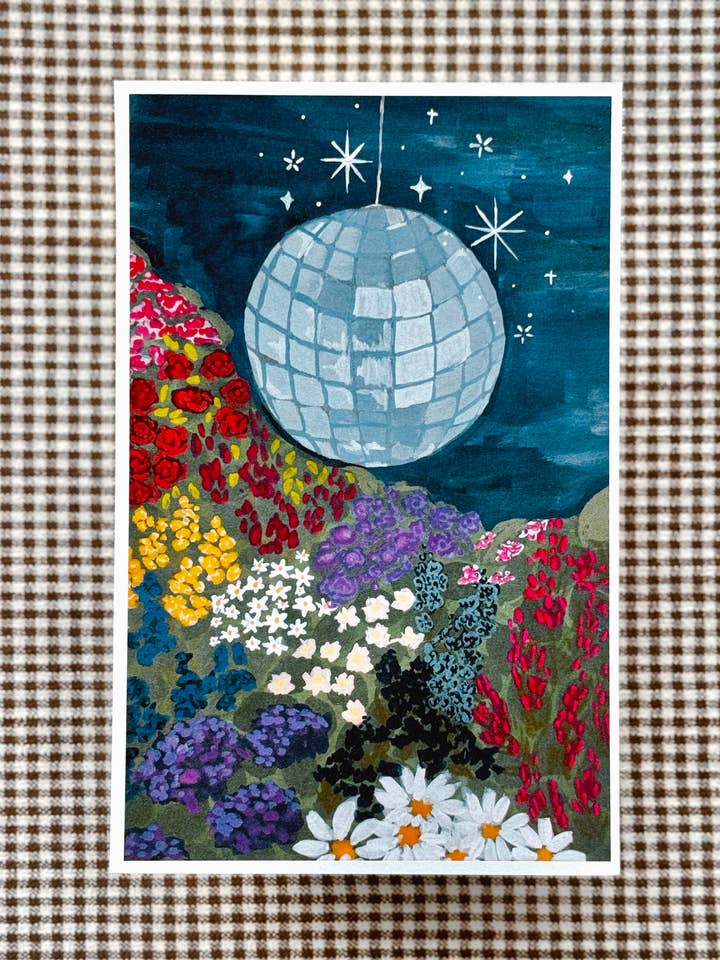 Disco Field Art Print — 8×5.25″ Semi‑Gloss Finish for wholesale by Itzy Bitzy Art Shop