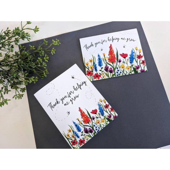 Thank You For Helping Me Grow Card for wholesale by Meg Huff Photography & Art