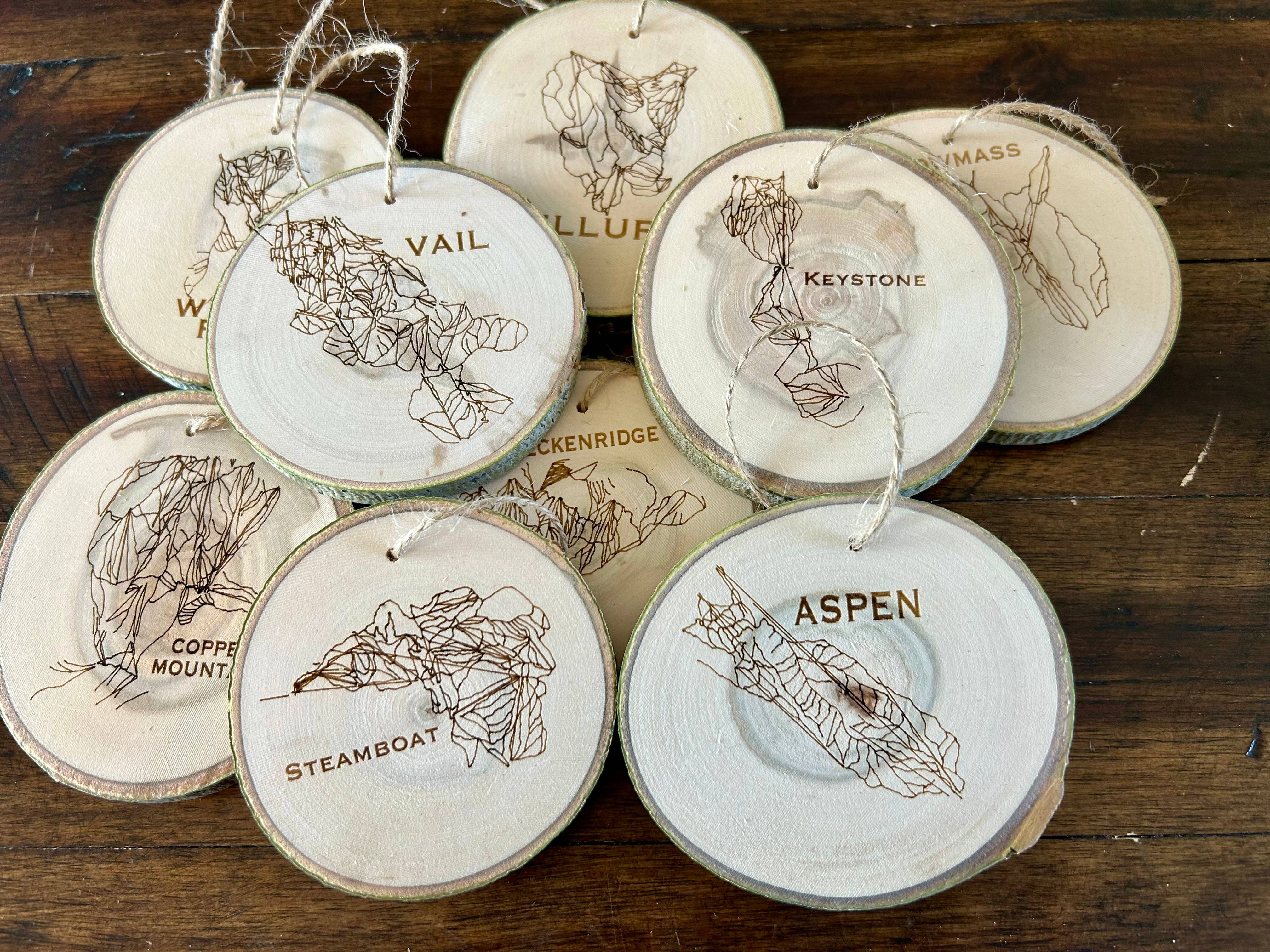 Parks Art Collection - Wholesale Ornament - Breckenridge Ski Resort Map Christmas Ornament, Mountains6