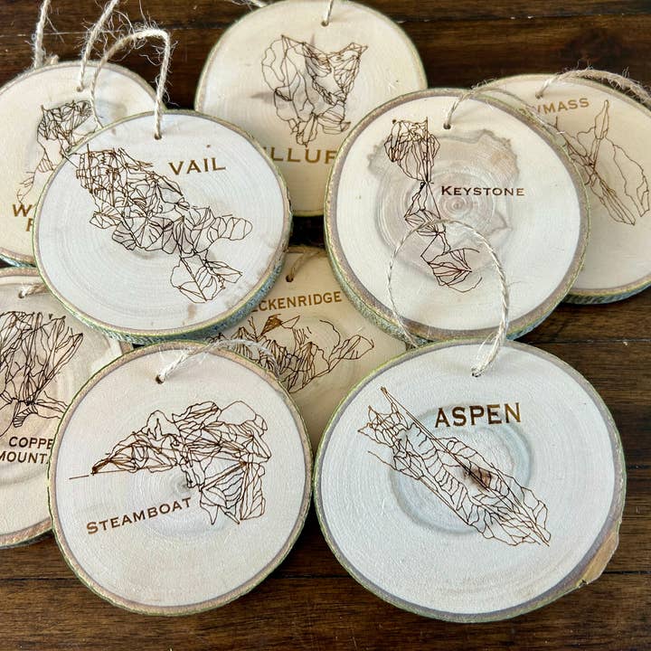 Parks Art Collection - Wholesale Ornament - Breckenridge Ski Resort Map Christmas Ornament, Mountains6