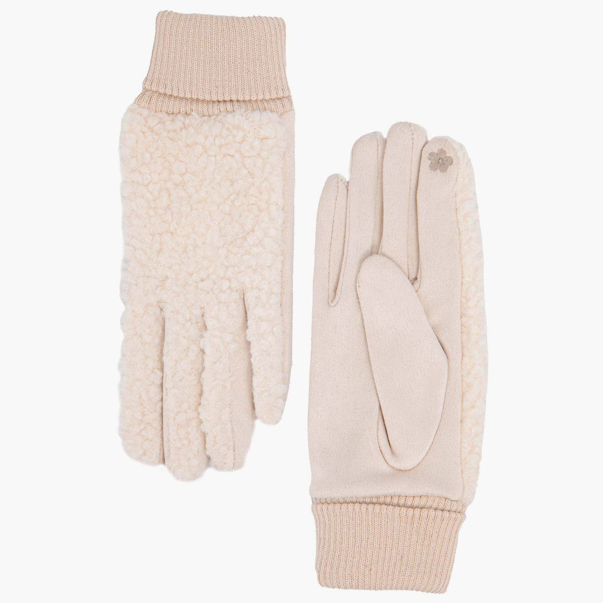 Sarta Accessories - Wholesale Gloves - Women's - Winnie Cream Borg Fleece Gloves3