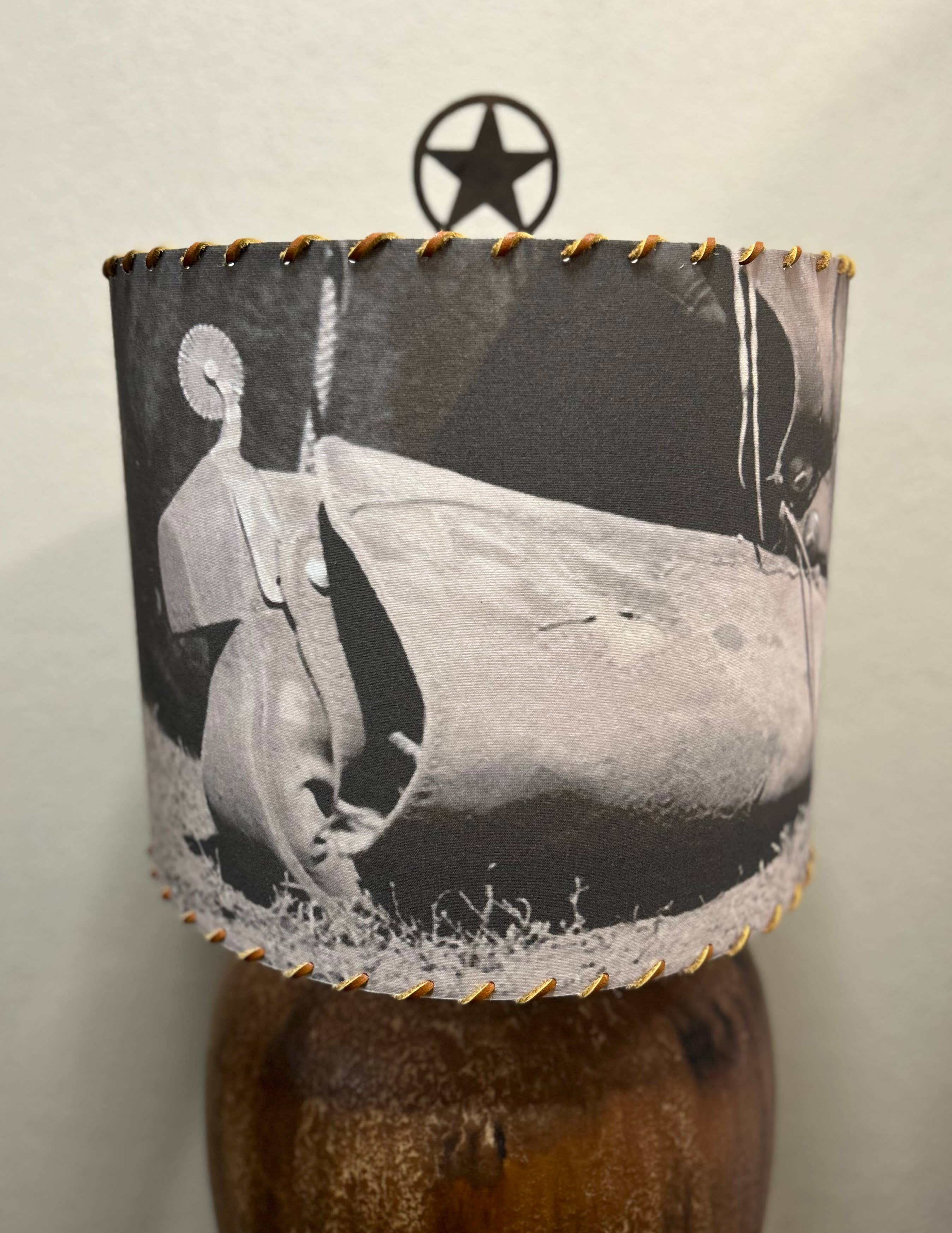 Red Dirt Ranch Clothing Company - Wholesale Lamp Shade - Lampshade Ranch Boots and Spurs 14-inch 1