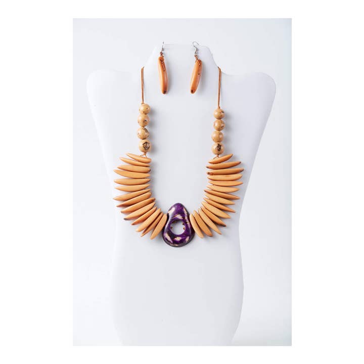 Erika Statement Tagua Halskettenset für den Großhandel von TaguArtsy