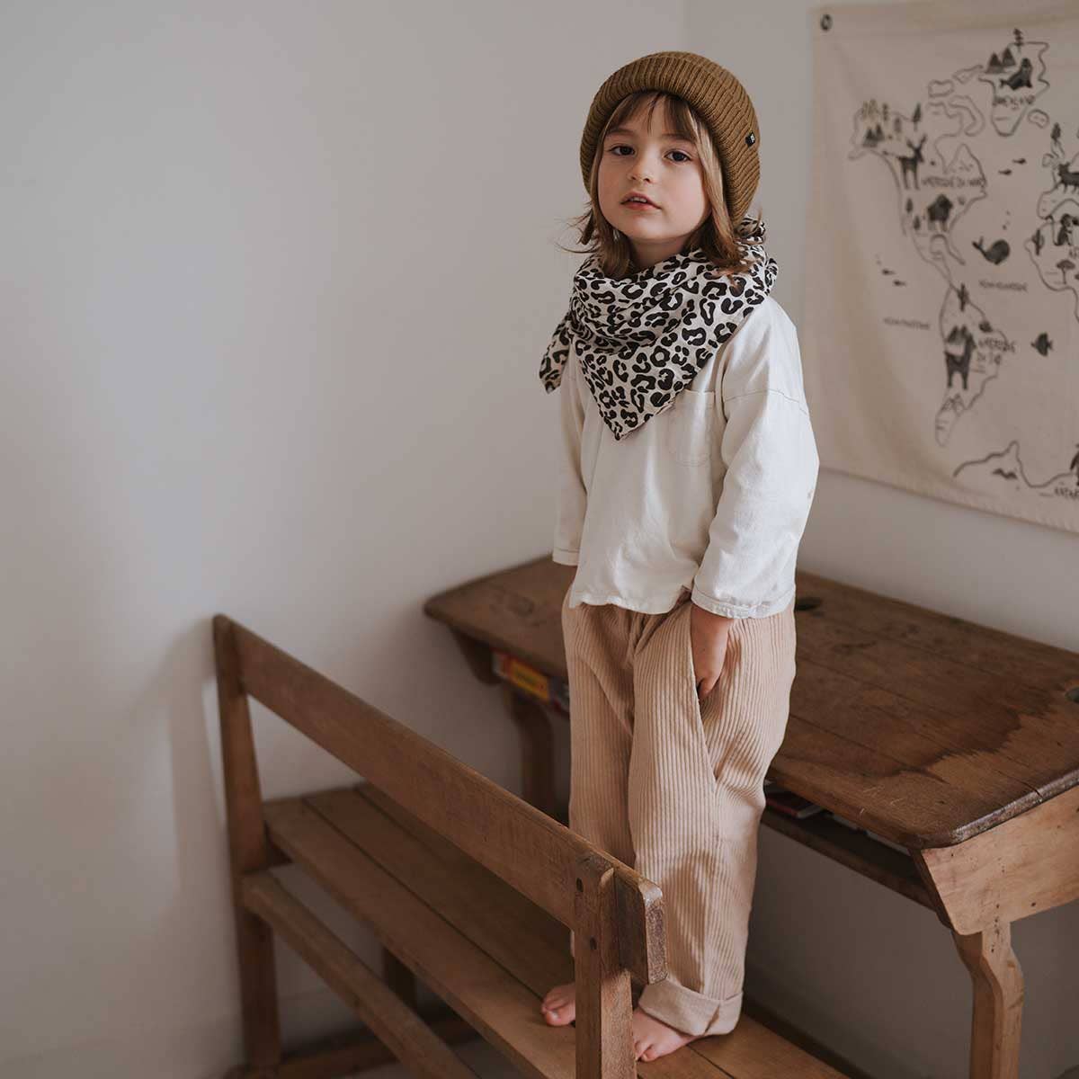 Rose in April - Venta al por mayor Juego de mantitas - Bebé - Manta envolvente Bianca con estampado de leopardo en color greige6