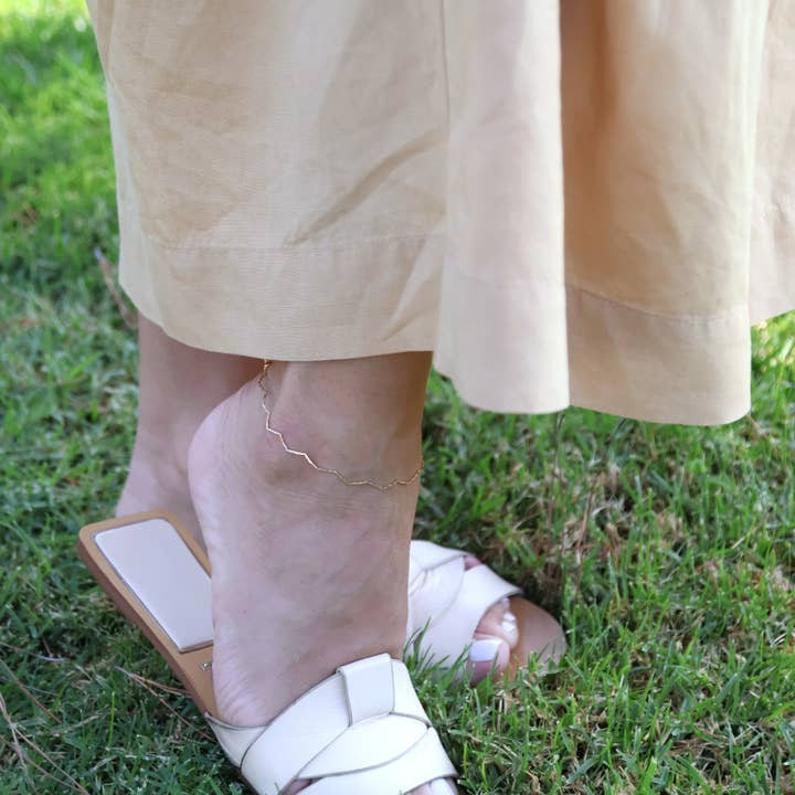 GoldFi - Wholesale Anklet - 18k Gold Filled Zig Zag Anklet5