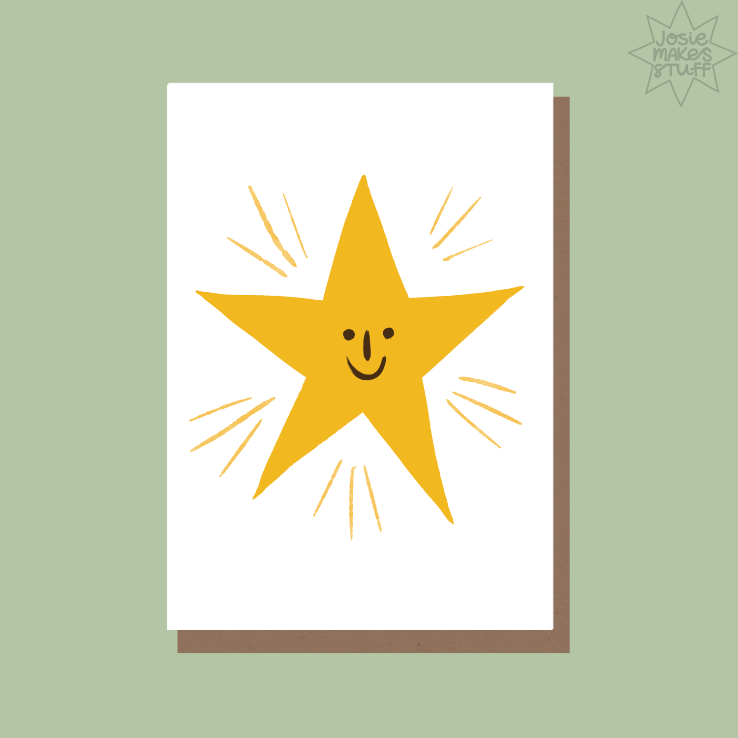 Josie Makes Stuff - Wholesale Everyday Greeting Card - Star - Friendly Smile art card0