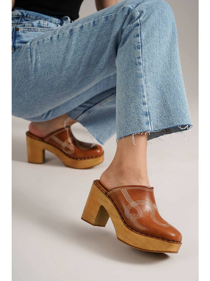 BEAST FASHION - Venta al por mayor Zapatos de plataforma - Mujer - Zuecos de Plataforma de Madera Retro Chic PRESLEY-28