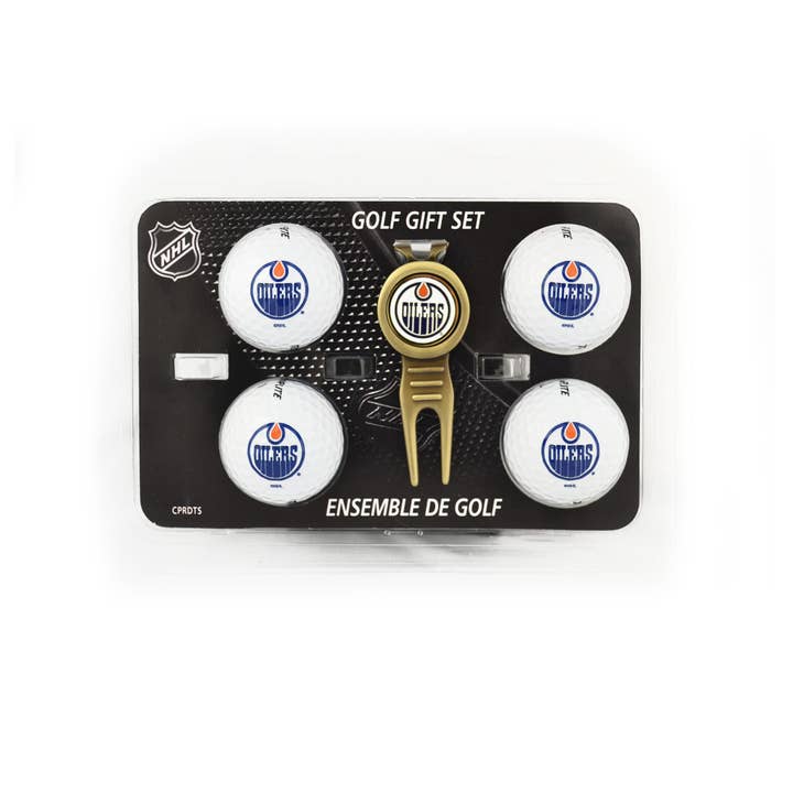 CaddyPro Golf Products Ltd. - Wholesale Sporting Accessories - Edmonton Oilers Divot Tool & 4 Ball Gift Set
