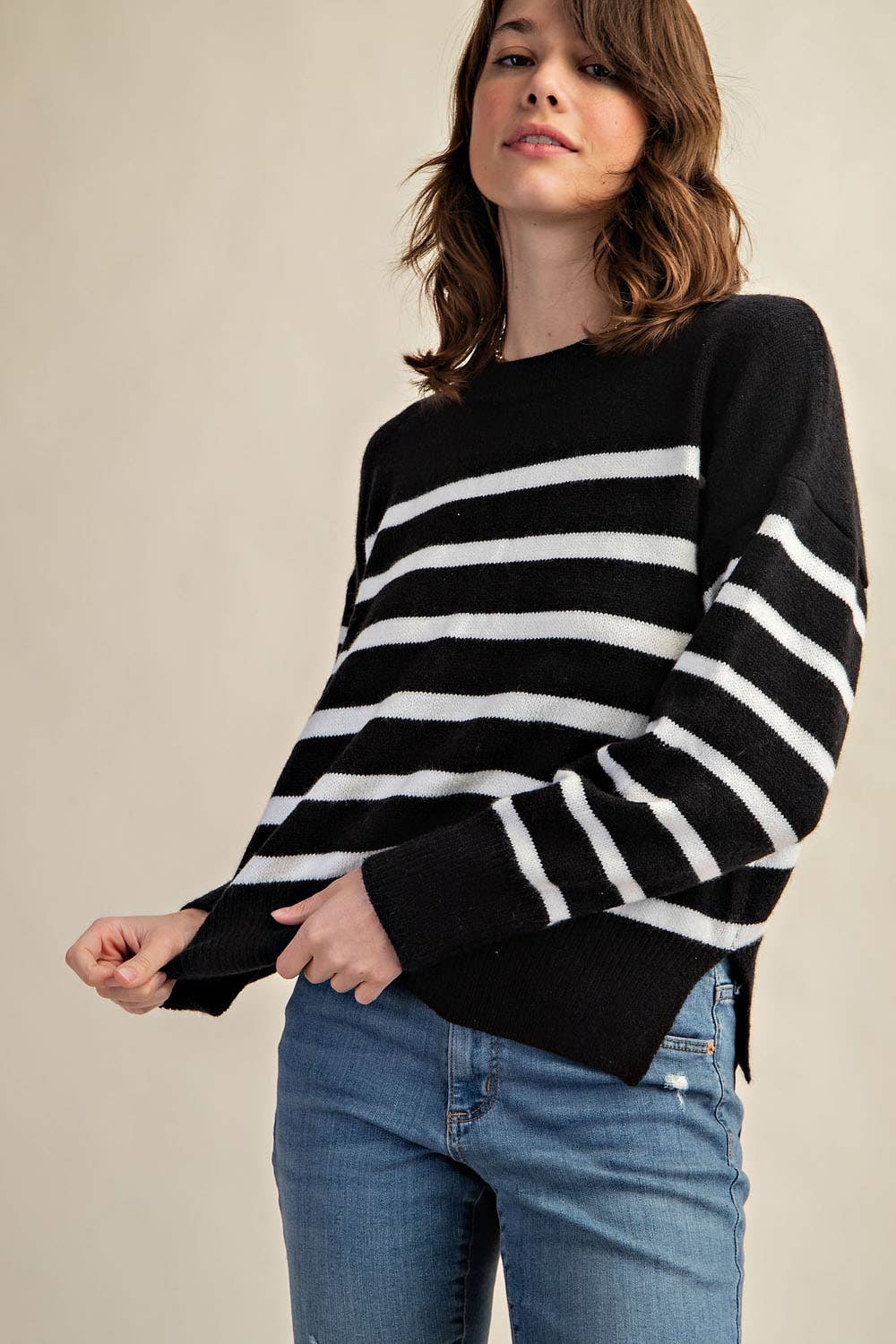 Sweet Generis - Wholesale Knit Sweater - Women's - CLASSIC STRIPE OVERSIZE PULLOVER16