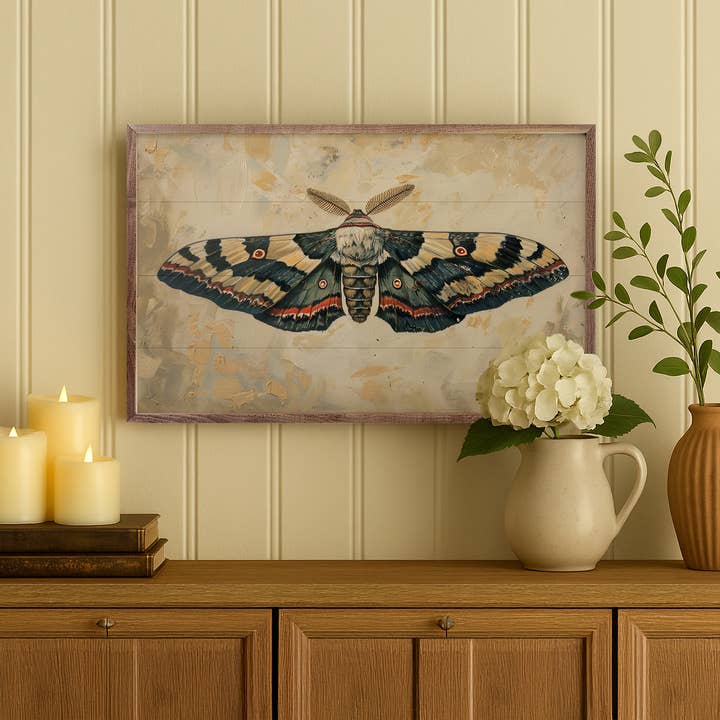 Kendrick Home - Wholesale Art Print - Moody Moth By Petal Prints Design4