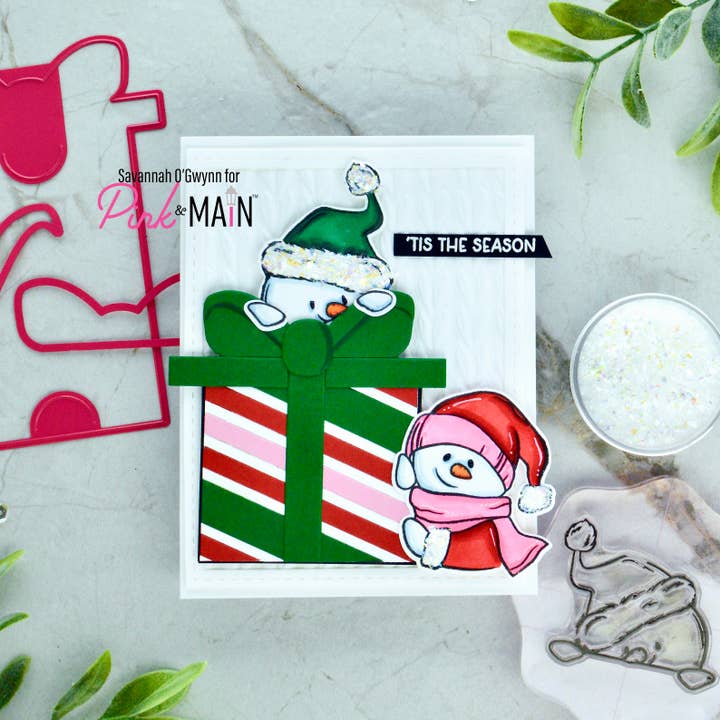 Pink and Main - Wholesale Rubber/Decorative Stamp - Snowman Peekers6