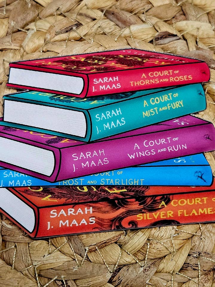 ACOTAR Fantasy Book Stack Sticker for wholesale by Bookmarks and Daydreams