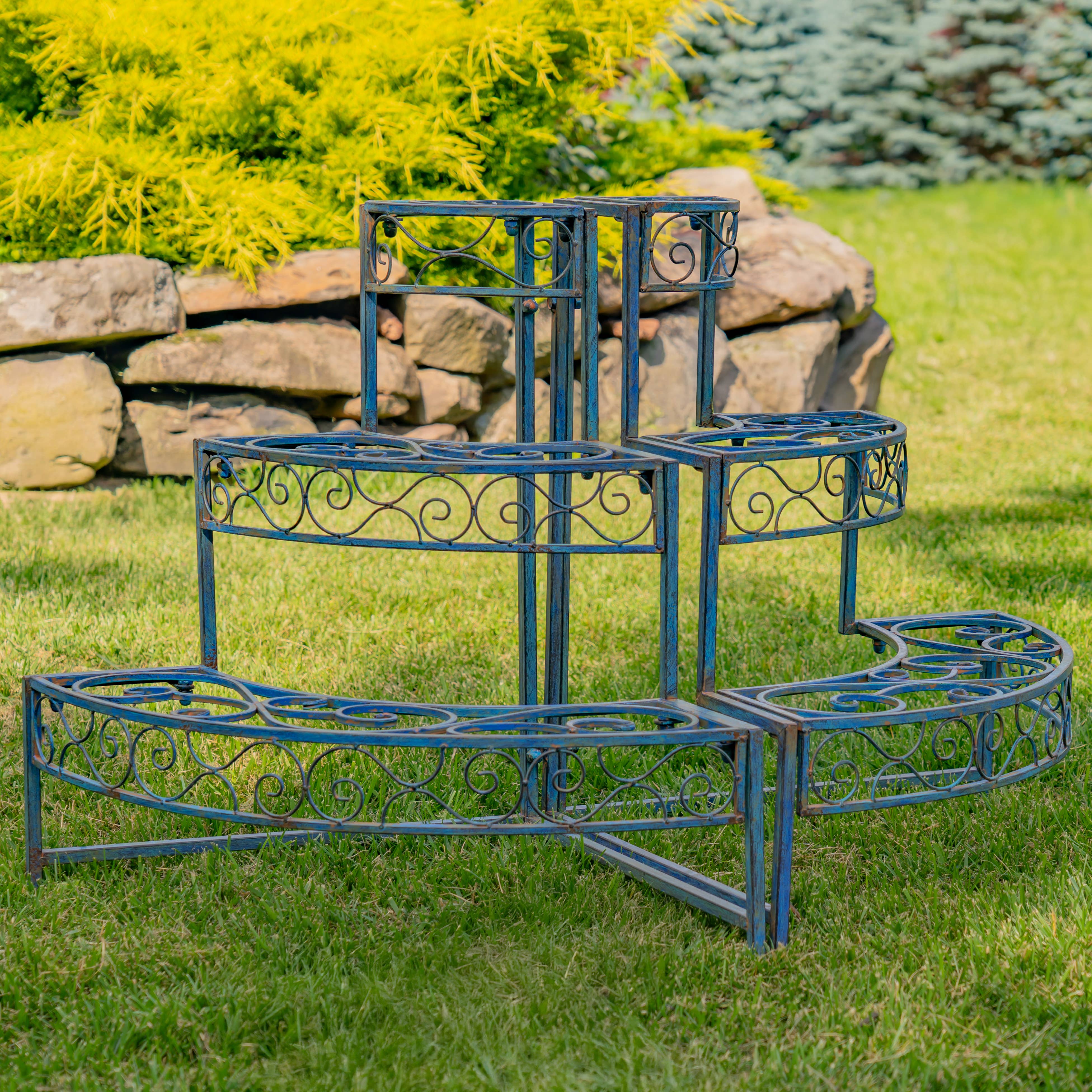 Zaer Ltd. International - Wholesale Plant Pot Stand - Three Tier Metal Riser Plant Stand Display "Stephania"11