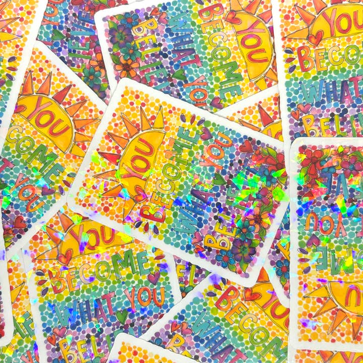 Je Wordt Wat Je Gelooft Sticker, Vinyl Decal voor wholesale door stickersbyjodi