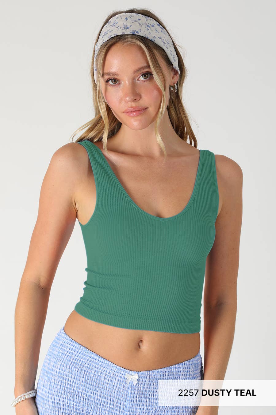 NIKIBIKI - Vente Haut en maille – femme - NS8152 - Crop top côtelé réversible38