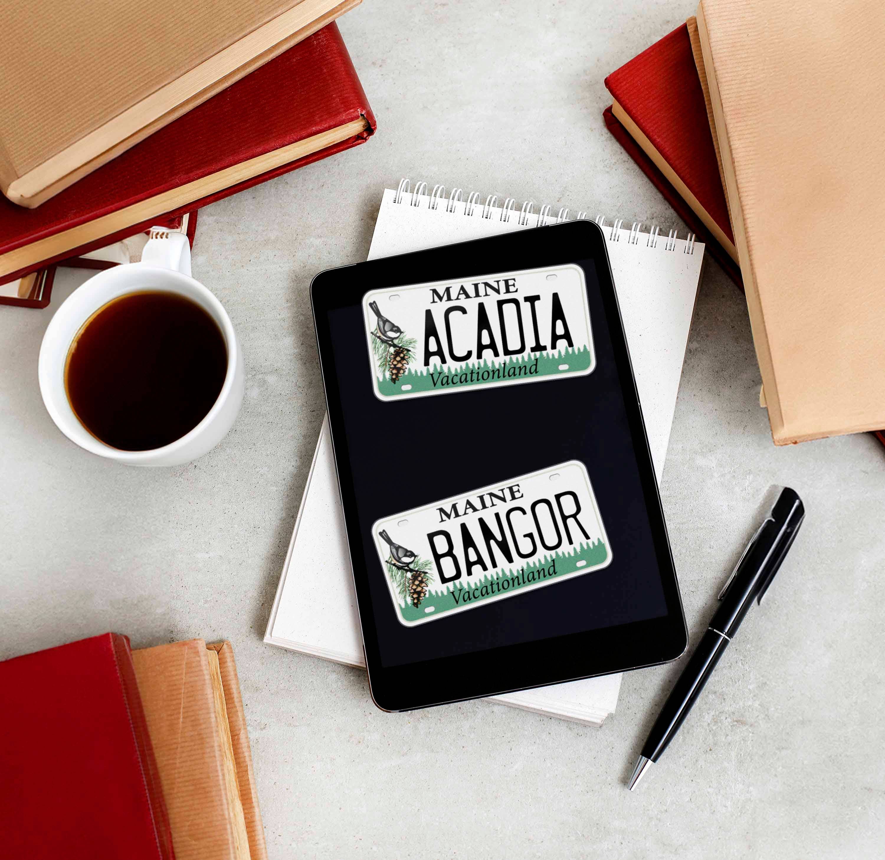 Sentinel Supply - Wholesale Sticker - Maine License Plate Stickers - Custom ME City Decals0