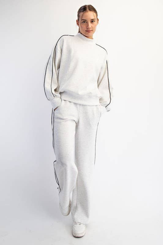 Sunday Morning - Vendita all'ingrosso Felpa - Donna - T540037-Top a Collo Alto in Modal Scuba con Due Righe a Contrasto19