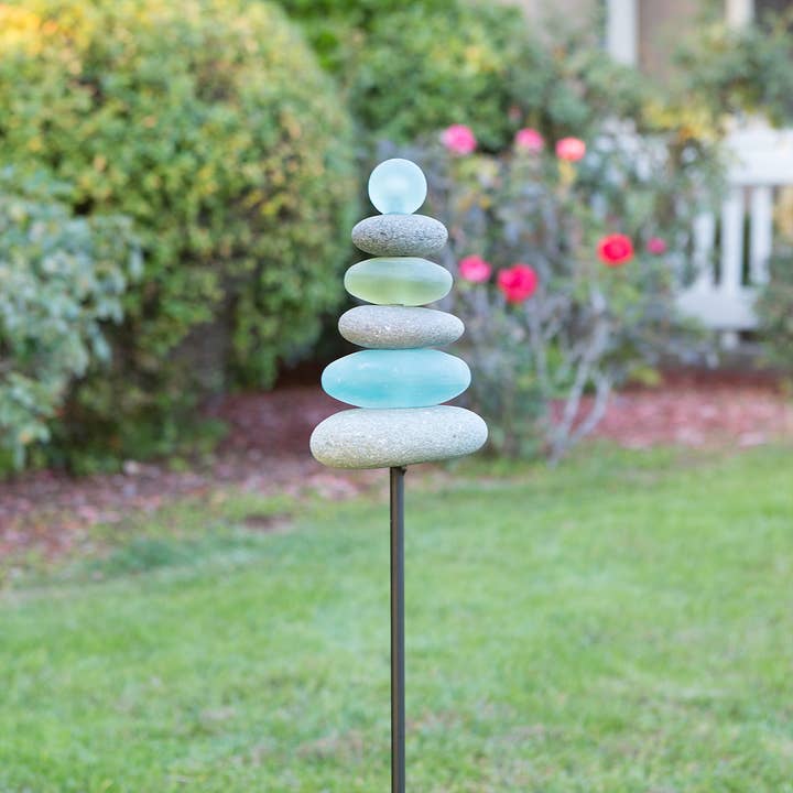 Glass Cairn Garden Stake for wholesale by Garden Age Supply