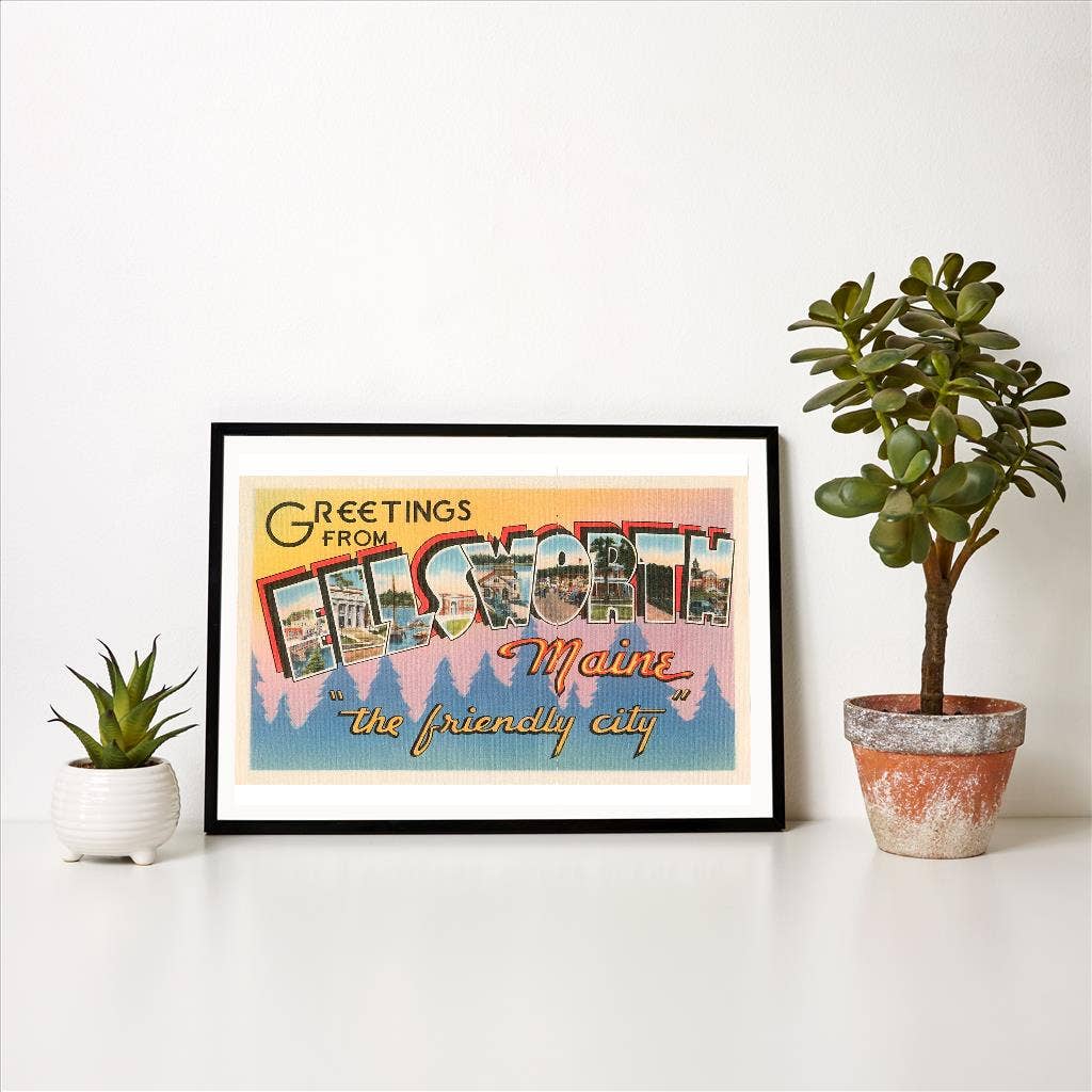 Found Image Press - Wholesale Art Print - Art Print ME-280 Greetings from Ellsworth1