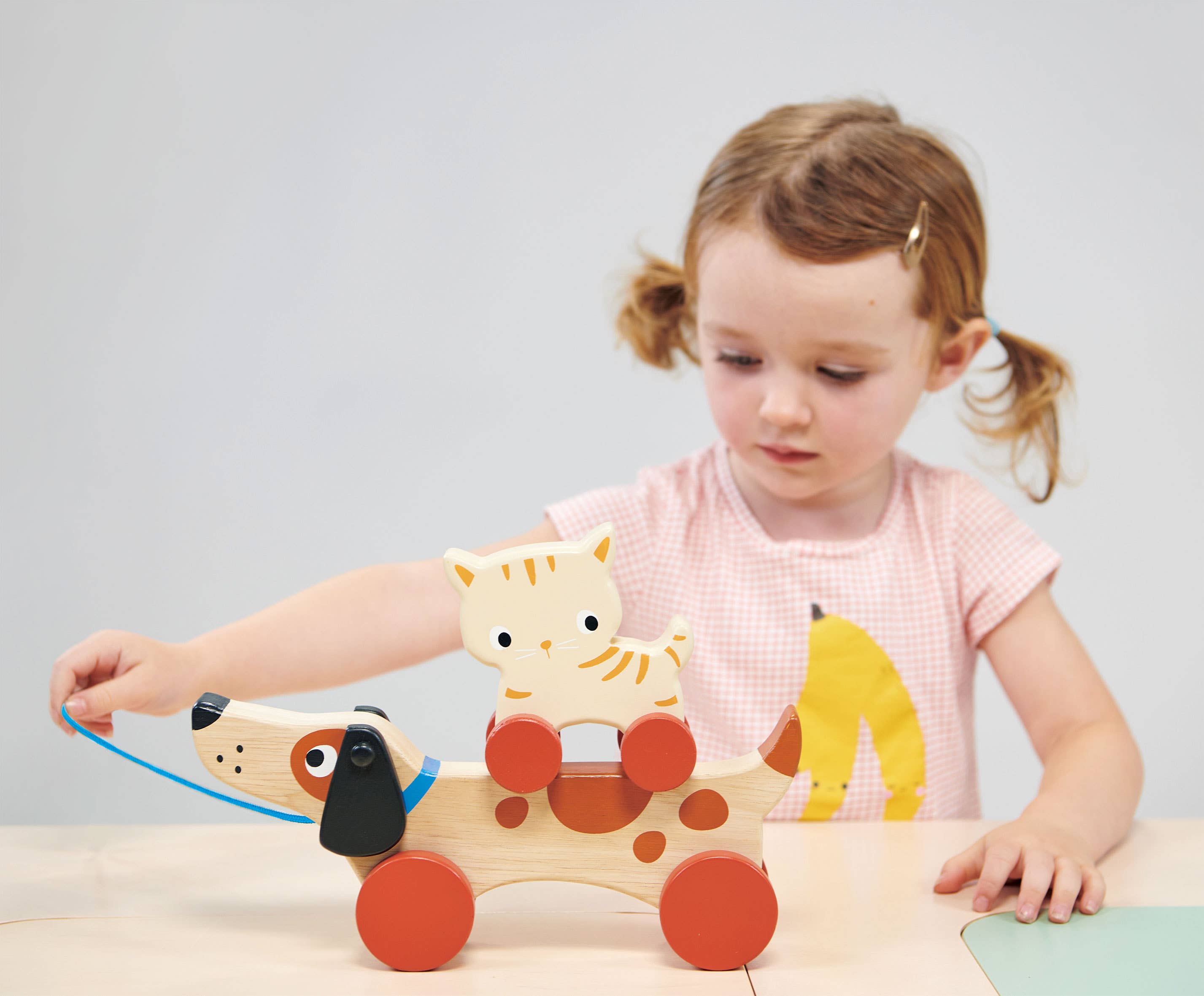 ThreadBear Design UK/EU – wholesale Wood toy – Child – Mentari Puppy On Wheels2