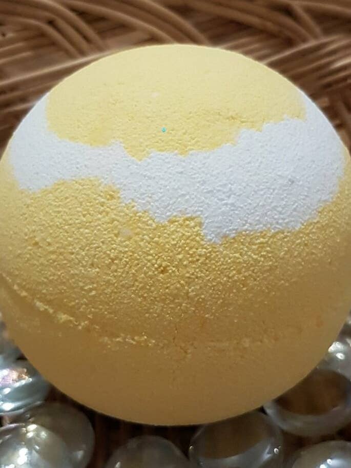 Large Lemon Sherbert Bath Bomb for wholesale by Enchanting Bath Bombs