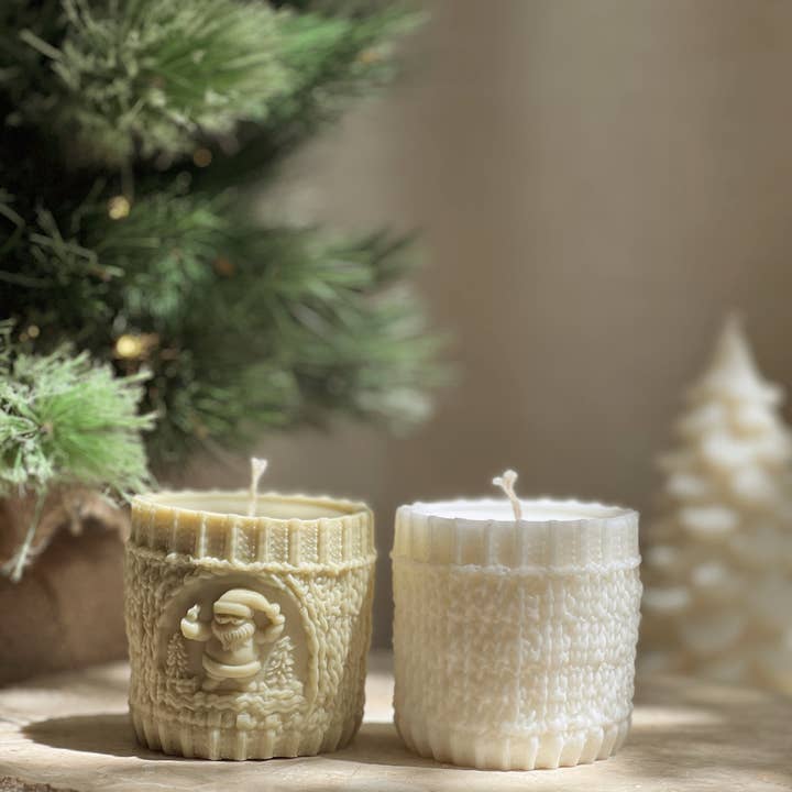 CandlesCo Australia - Wholesale Novelty candle - Christmas Knit Pillar Candle3