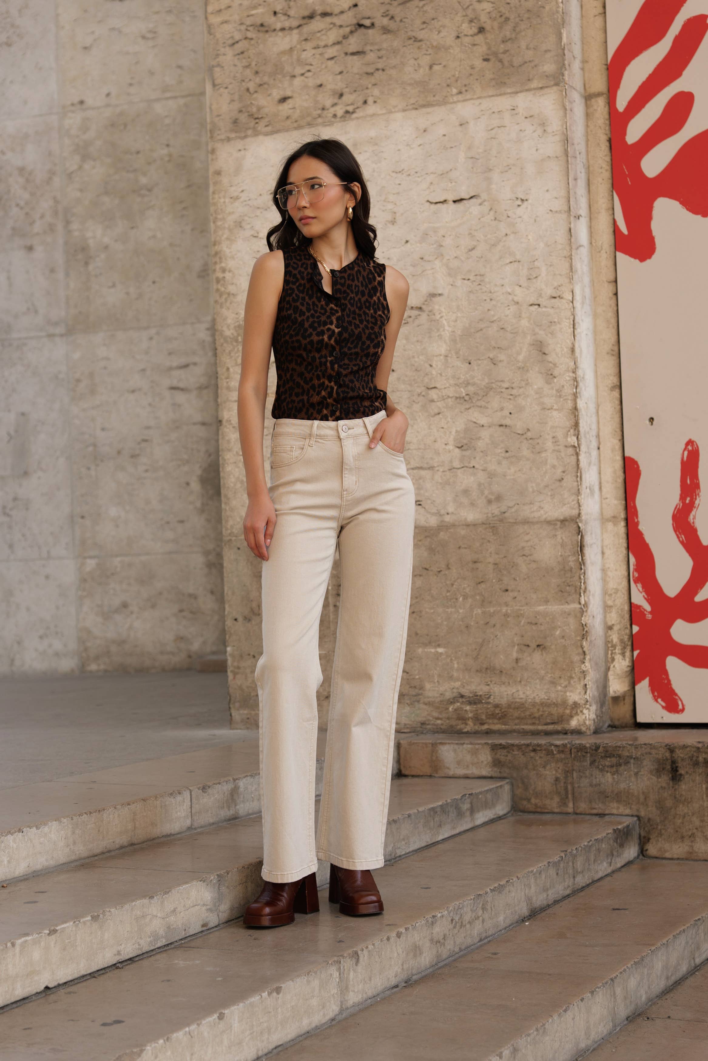 Oraije Paris - Vendita all'ingrosso Jeans - Donna - Jeans Barbara a gamba larga8